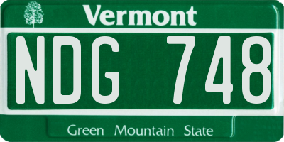 VT license plate NDG748
