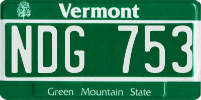 VT license plate NDG753