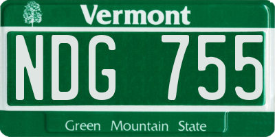VT license plate NDG755