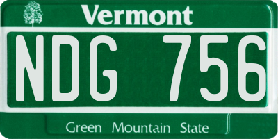 VT license plate NDG756