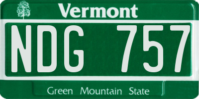 VT license plate NDG757
