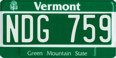 VT license plate NDG759