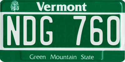 VT license plate NDG760