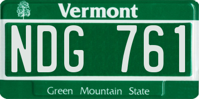 VT license plate NDG761