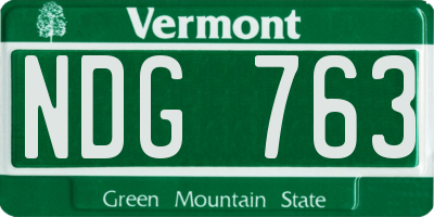 VT license plate NDG763