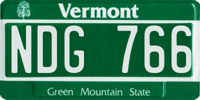 VT license plate NDG766