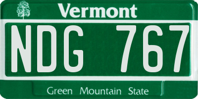 VT license plate NDG767