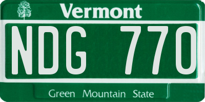 VT license plate NDG770