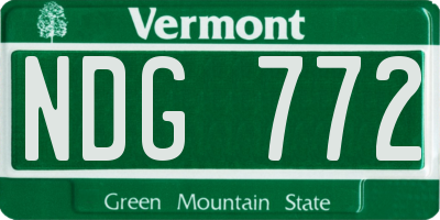 VT license plate NDG772