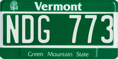 VT license plate NDG773