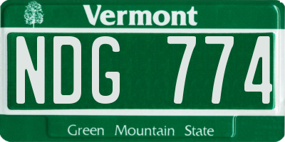 VT license plate NDG774