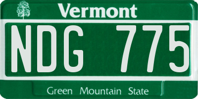 VT license plate NDG775