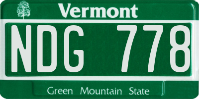 VT license plate NDG778