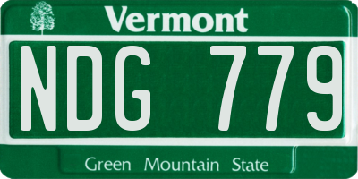 VT license plate NDG779