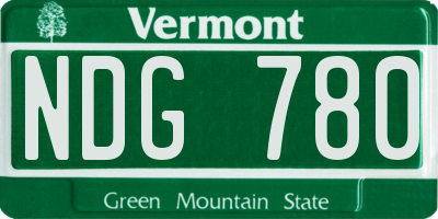 VT license plate NDG780