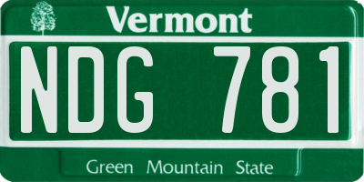 VT license plate NDG781