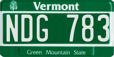 VT license plate NDG783