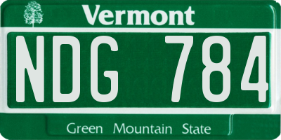 VT license plate NDG784