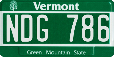 VT license plate NDG786