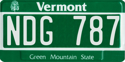 VT license plate NDG787