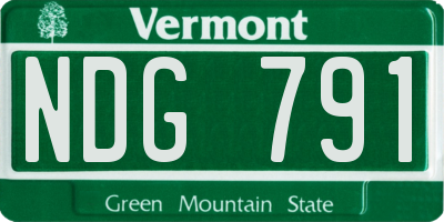VT license plate NDG791
