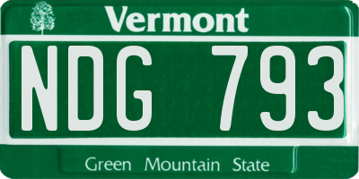VT license plate NDG793