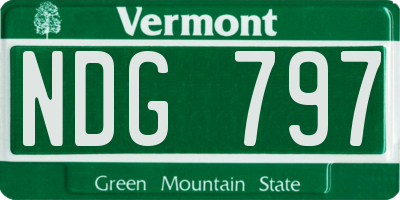 VT license plate NDG797