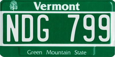 VT license plate NDG799