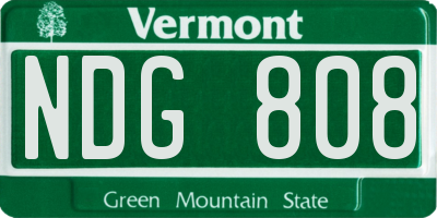 VT license plate NDG808