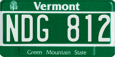 VT license plate NDG812
