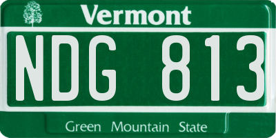 VT license plate NDG813
