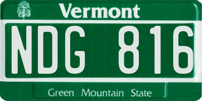 VT license plate NDG816