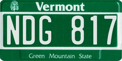 VT license plate NDG817