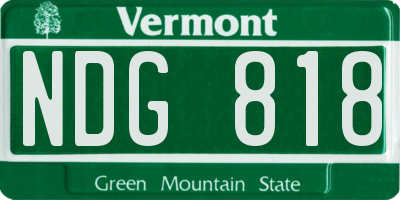 VT license plate NDG818