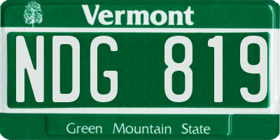 VT license plate NDG819