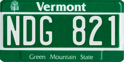 VT license plate NDG821