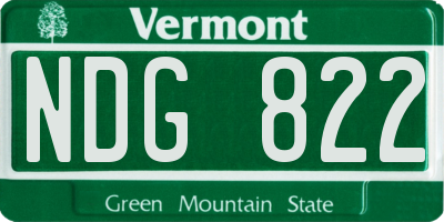 VT license plate NDG822