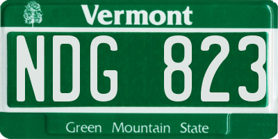 VT license plate NDG823