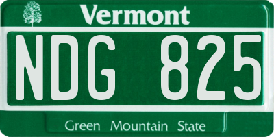 VT license plate NDG825