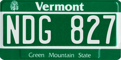 VT license plate NDG827