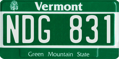 VT license plate NDG831