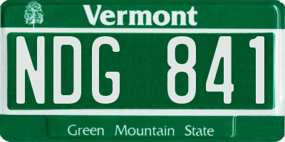 VT license plate NDG841