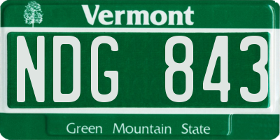 VT license plate NDG843