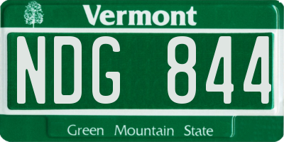VT license plate NDG844