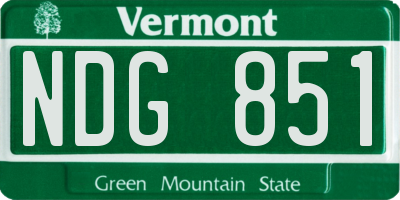 VT license plate NDG851