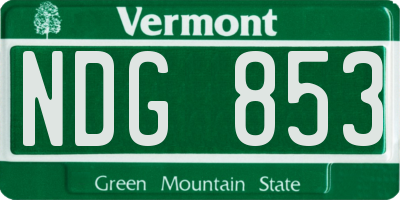 VT license plate NDG853