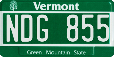 VT license plate NDG855