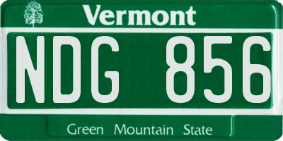 VT license plate NDG856