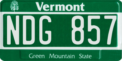 VT license plate NDG857