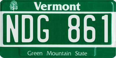 VT license plate NDG861